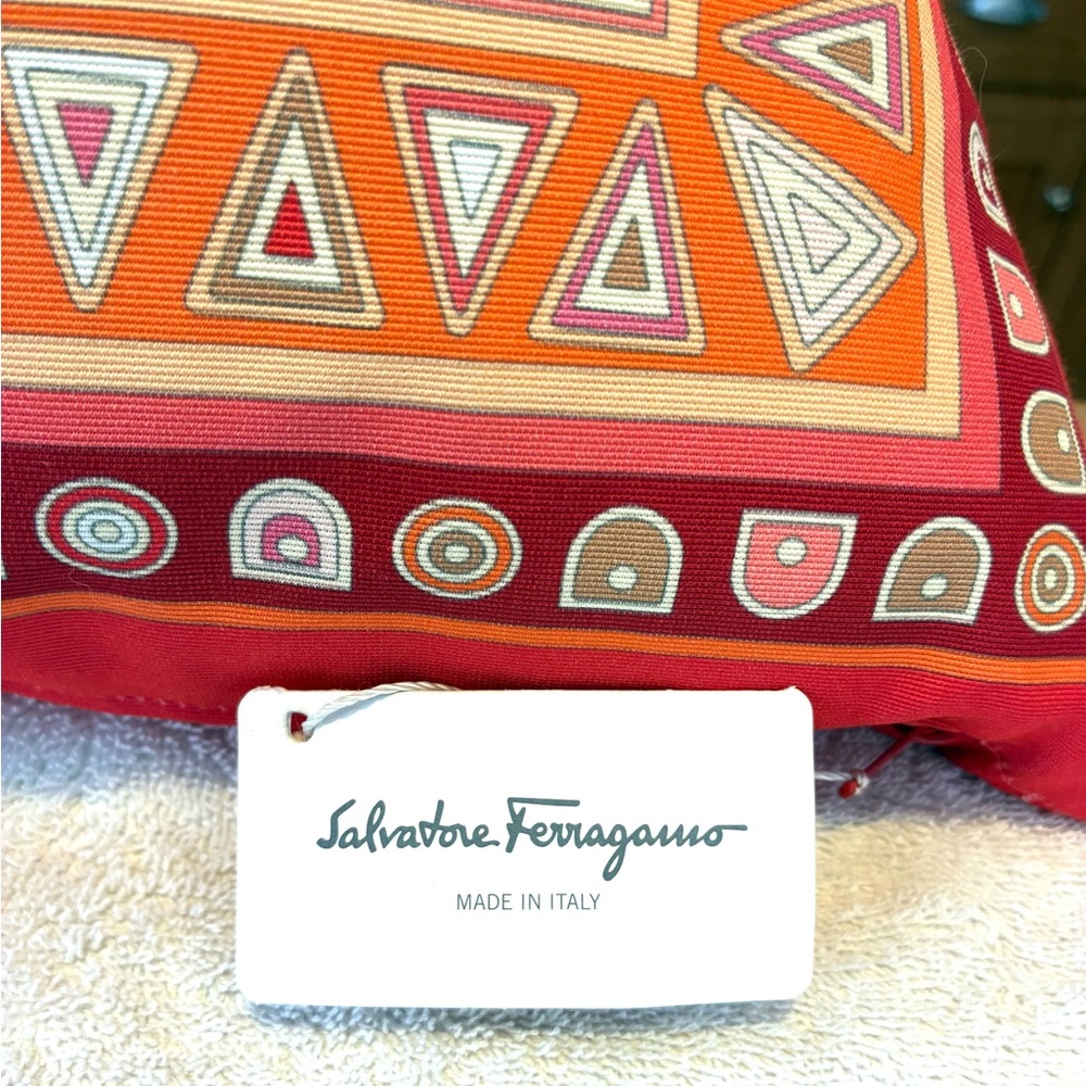 Salvatore Ferragamo Silk Decorative Pillow NWT - Picture 7 of 11
